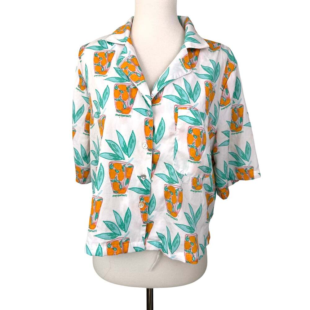 Anthropologie Kendra Dandy Pineapple Pajama Top S Tropical Button Down